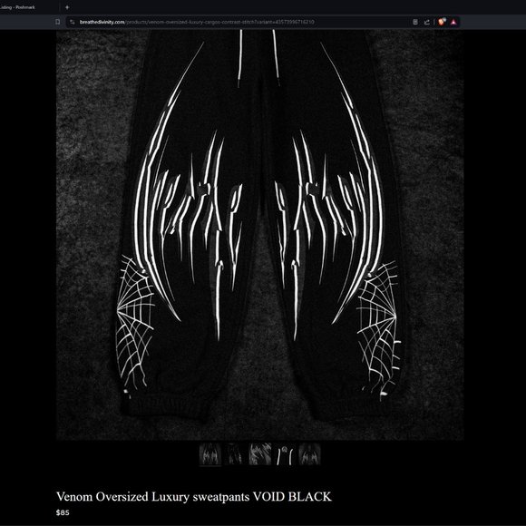 Venom Oversized Luxury sweatpants VOID BLACK - Picture 1 of 1